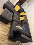 Kochi ya L-Shape ya Seater 5 na Ottoman - 1