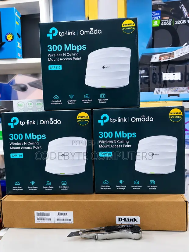 TP-Link EAP110 N300 Wireless N Ceiling Mount Access Point - Omada - 1