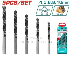 Total 5-Piece Wood Drill Bits Set (4-10mm)