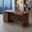 1.2m Office Table with Drawers - Brown - 3