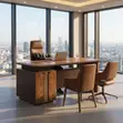 1.2m Office Table with Drawers - Brown - 5