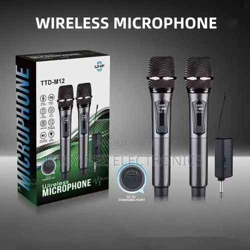 TTD-M12 Wireless Karaoke Microphone - Kijivu - 1