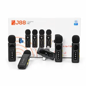 J88 4-in-1 Wireless Lavalier Microphone na Digital Display & Noise Reduction