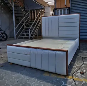 5x6 White Upholstered Bed Frame
