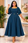 Maxi Dress yenye Mikono ya Flare - 1