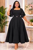 Maxi Dress yenye Mikono ya Flare - 3
