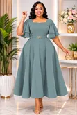 Maxi Dress yenye Mikono ya Flare - 4