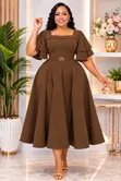 Maxi Dress yenye Mikono ya Flare - 5