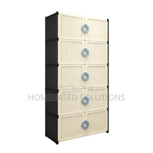 5-Layer PVC Storage Cabinet - Black/White