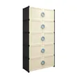 5-Layer PVC Storage Cabinet - Black/White - 1