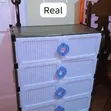 5-Layer PVC Storage Cabinet - Black/White - 2