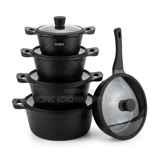 11pc Bosch Cookware Set with Silicone Lid Covers & Wooden Spatula - 1
