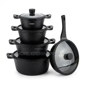 Set ya Bosch ya Vifaa vya Kupikia 11pc na Vifuniko vya Silicone & Mchuchu wa Mbao