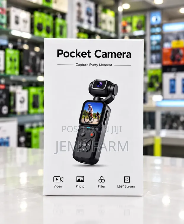 Kamera ya Mfukoni ya Mzunguko 1800: Skrini ya 1.69", Video/Picha 4K - 1