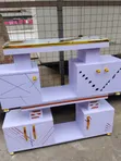 Istanbul 4ft White Marble Finish TV Stand - 1
