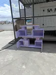 4ft Executive TV Stand - Juu ya Marumaru & Vifaa vya Dhahabu - 1