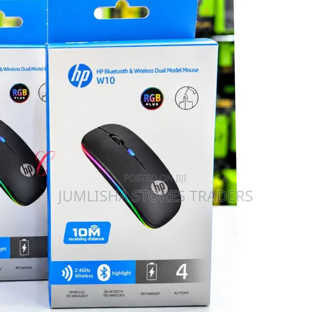 HP W10 Rechargeable Bluetooth & Wireless Dual Mode Mouse - 1