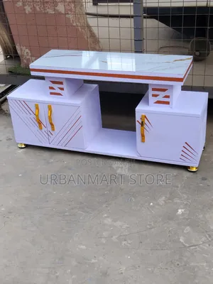 Stand ya TV Nyeupe ya Marble ya 4ft Mpya