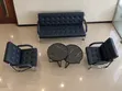 Black Office Sofa Set with Coffee Tables - 4