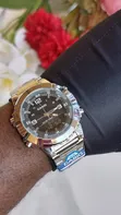 Casio Dual Time Watch ya Wanaume - Nyeusi na Mikanda ya Fedha - 1