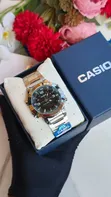 Casio Dual Time Watch ya Wanaume - Nyeusi na Mikanda ya Fedha - 2