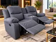 Luxurious 2-Seater Recliner Sofa - Gray - 3