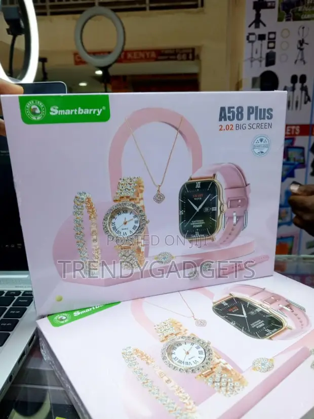 A58 Plus Women's Smartwatch with Jewellery Gift Set - 1