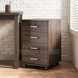 Multi-Purpose Wooden Cabinet with Lock and Wheels