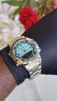Casio Dual Display Watch - Blue Face, Silver Straps - 2