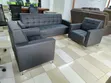 Seti ya Sofa Nyeusi ya Ngozi ya Ofisi ya Viti 5 vya Mtendaji - 5