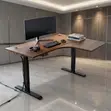 Electric 140cm L-Shape Adjustable Desk - Brown - 3