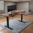 Electric 140cm L-Shape Adjustable Desk - Brown - 4