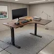 Electric 140cm L-Shape Adjustable Desk - Brown - 5