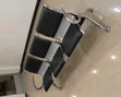 3 Seater Metallic Waiting Bench - Black Leather Office Reception Seats - 4