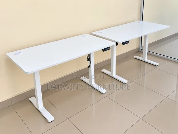 White Adjustable Electric Standing Desk - 1
