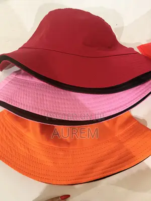 Plain Bucket Hat - Chungwa, Nyekundu, Pink, Nyeusi