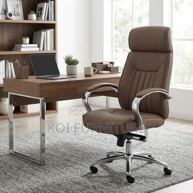 Apex Executive Office Chair - Brown High-Back - 1