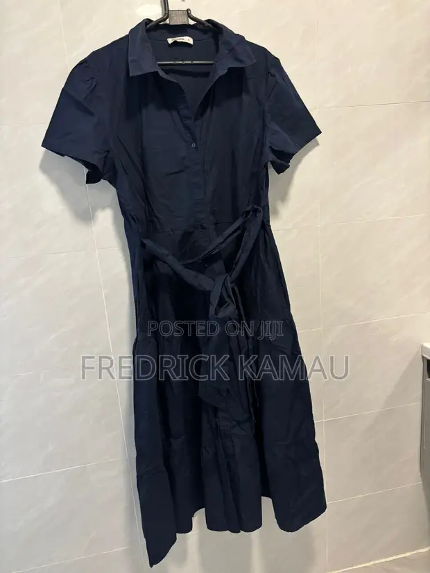 Woolworths Women's Navy Blue Button-Up Midi Dress - 1