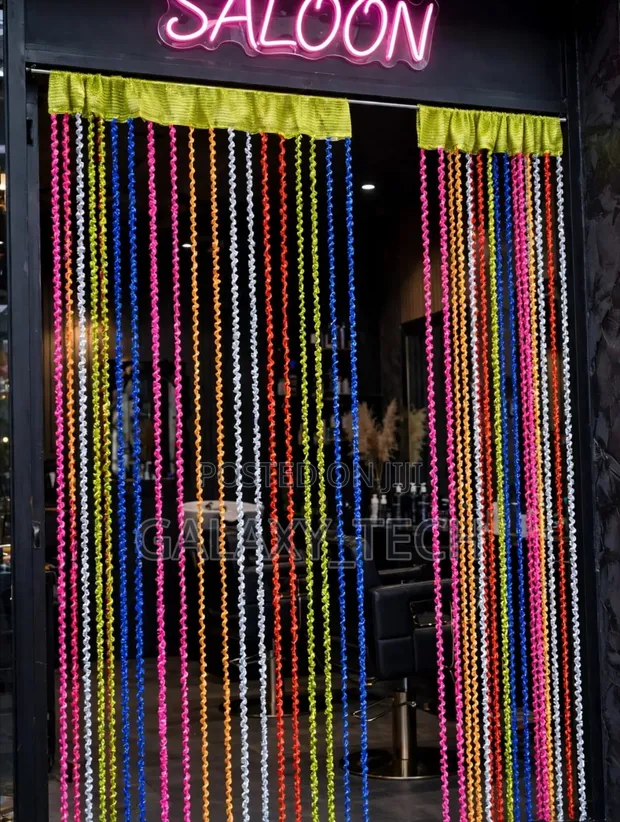 Rainbow Braided String Curtain 1m x 1.5m - 1