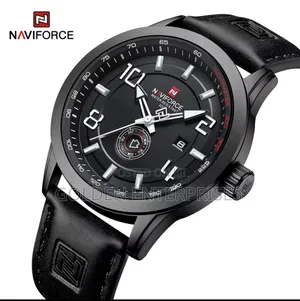 Naviforce Waterproof Quartz Wristwatch with Leather Strap