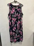 Pink Floral Sleeveless Midi Dress - 2