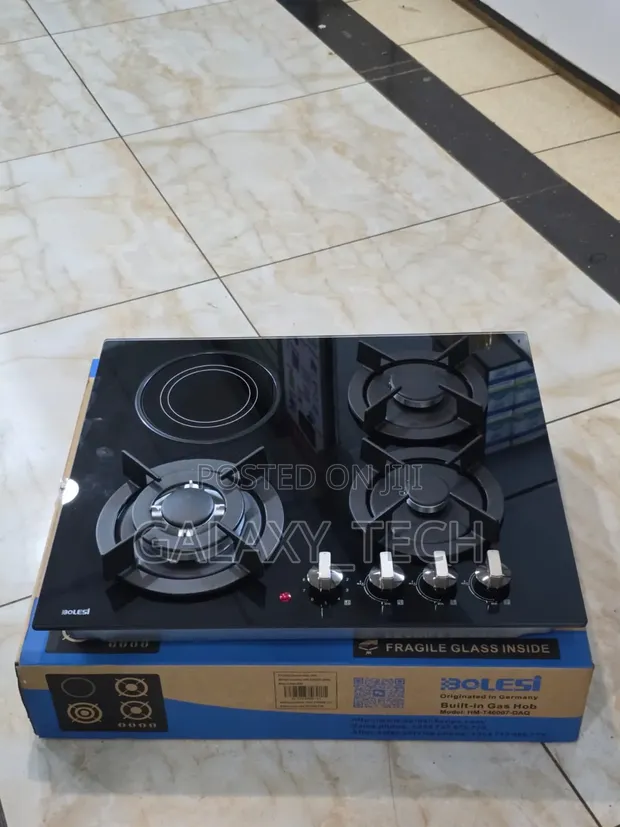 BOLESI Built-in Gas Hob - 3 Gas + 1 Electric Hotplate - 1