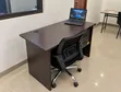 Gray Office Desk with Drawers and Chair - 3