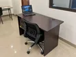 Gray Office Desk with Drawers and Chair - 4
