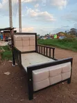 3x6 Wooden Single Bed with Padded Panels - 1