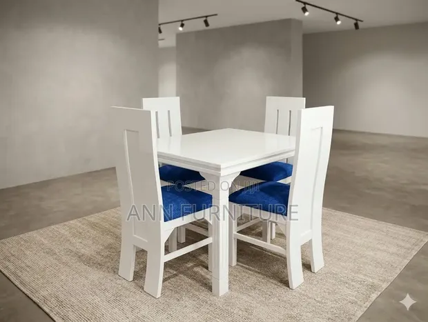 Meza ya Chakula ya 4-Seater - Bluu - 1