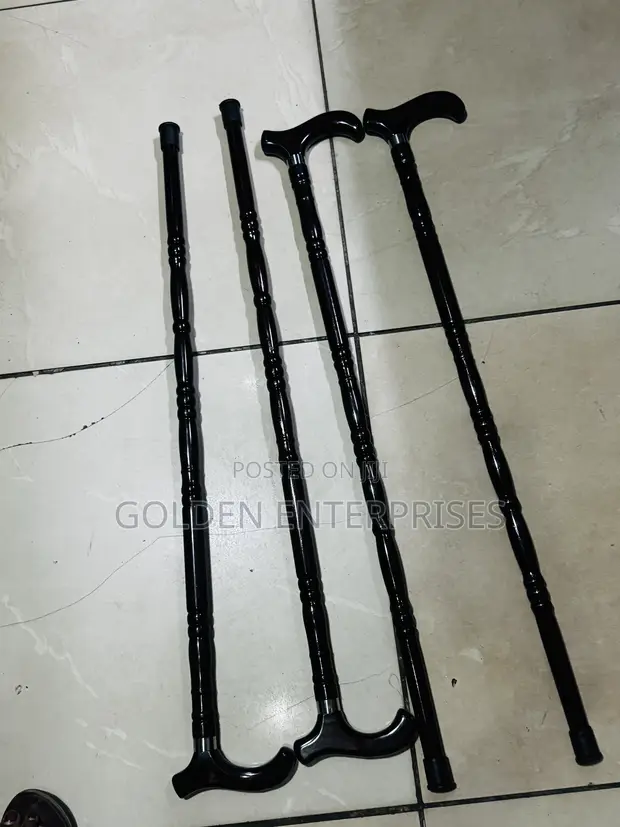 Fimbo ya Mbao Nyeusi Imara ya Kusaidia Kutembea - 1