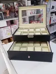 20 Slot Leather Watch Organizer with Lockable Key - 3