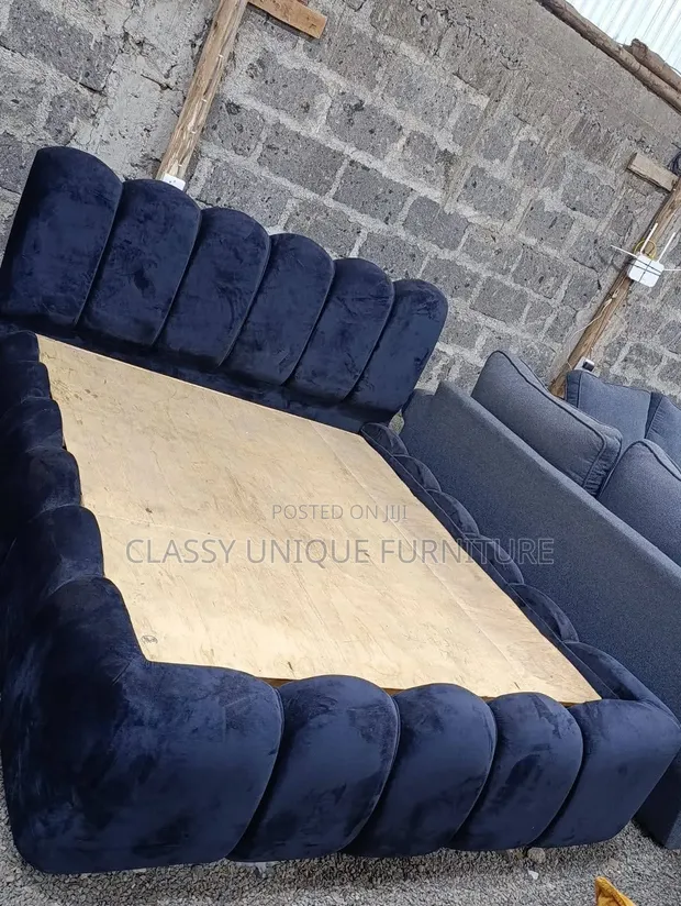 5x6 Navy Blue Bubble Bed - 1