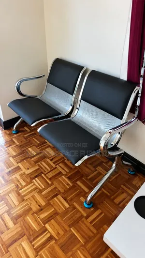 Benchi la Kusubiri la Ofisi la Viti Viwili na Vifaa vya Mikono